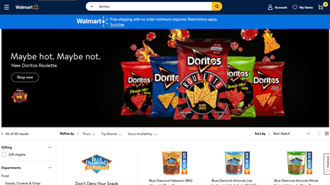 Walmart Doritos Roulette Leaderboard Ad